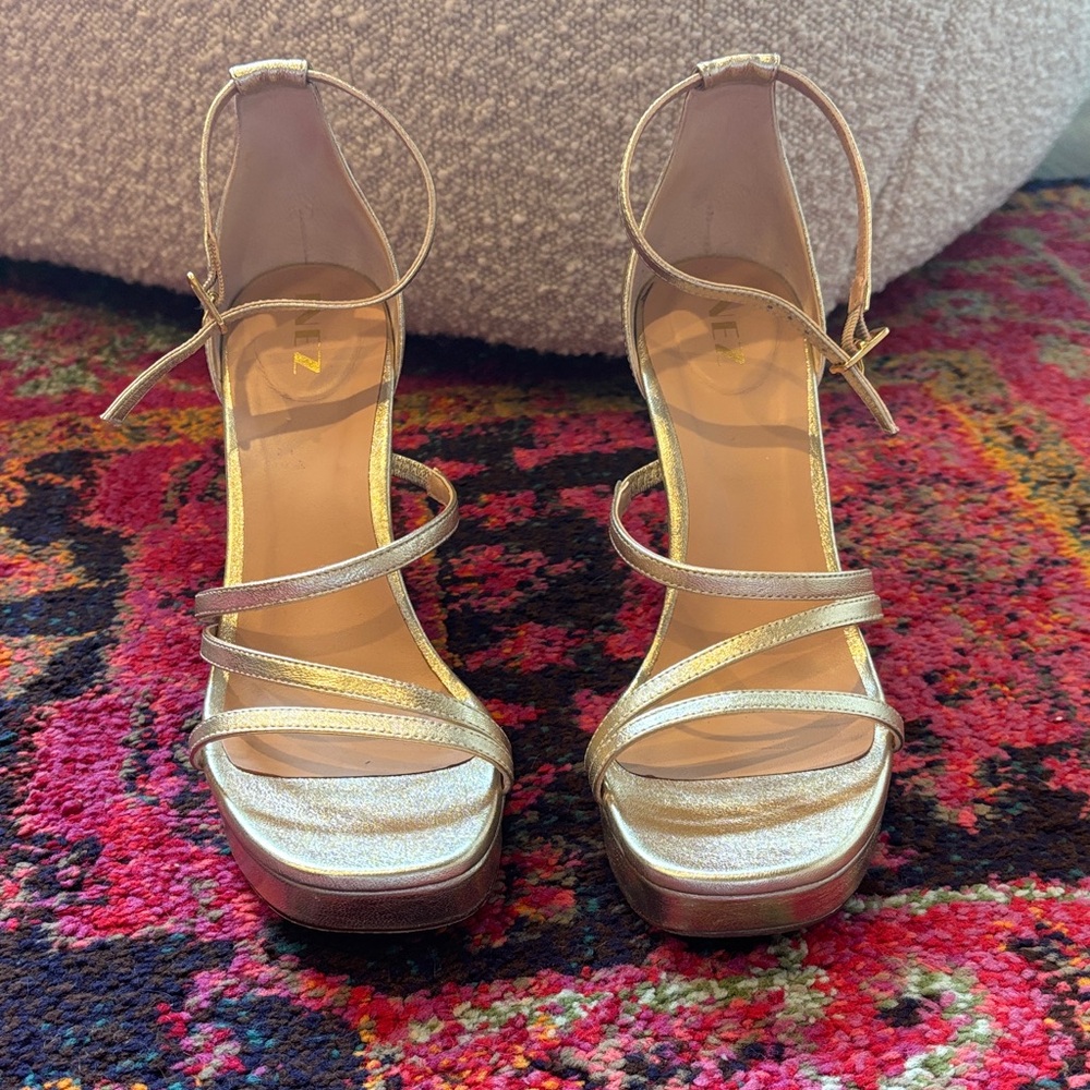 Like New Inez Gold Strappy Heels